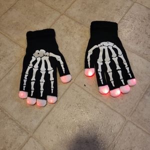 Kids light up halloween skeleton gloves